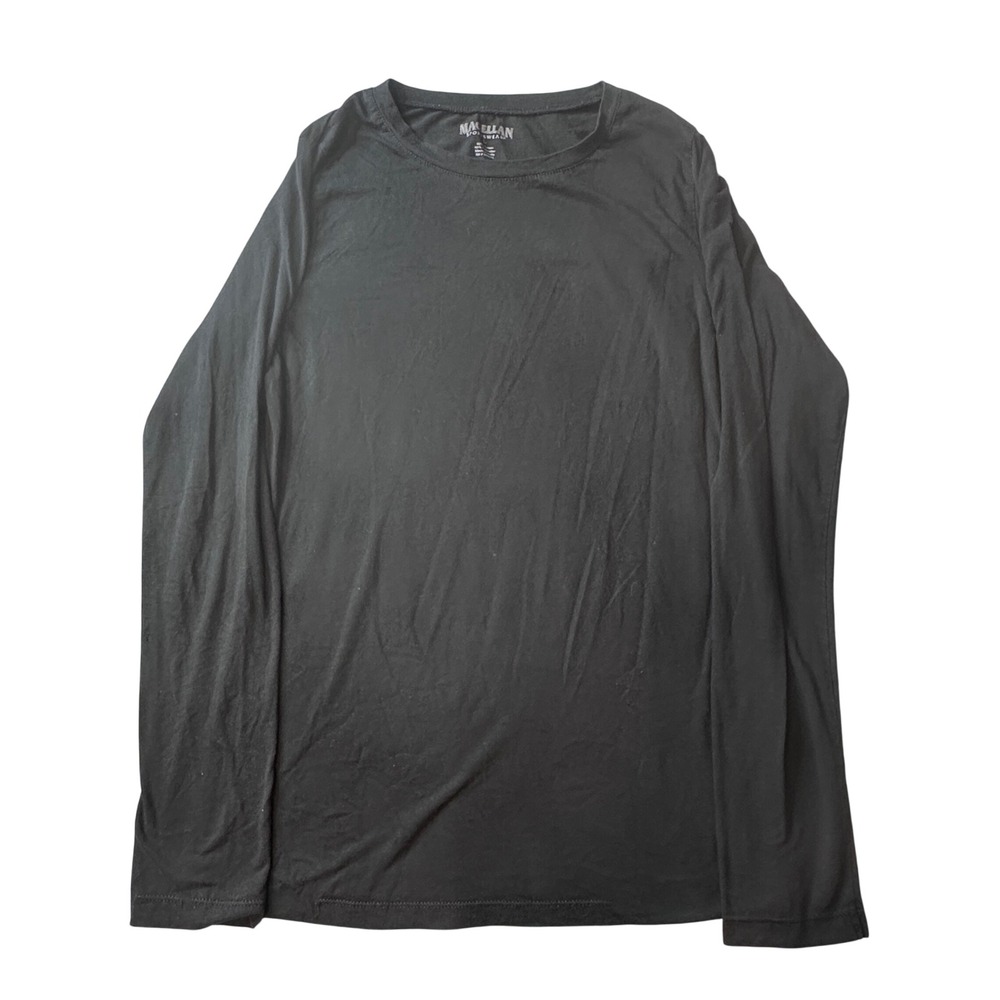 Magellan T-Shirt Womens L Black Sportswear Long Sleeve Crew Neck‎ Cotton Blend